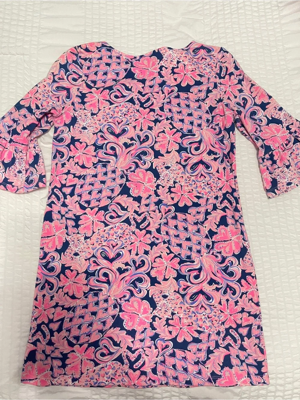 Lilly Pulitzer Navy and Pink Floral Paisley Shift Dress